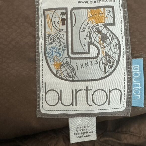 Burton Womens Size XS Brown Ski Snow Jacket Tan Houndstooth Hooded Insulated - Picture 6 of 13